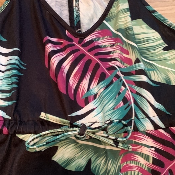 Huskary Tropical Floral Tie Cinched Waist Halter Maxi Dress Women’s S - Picture 6 of 15